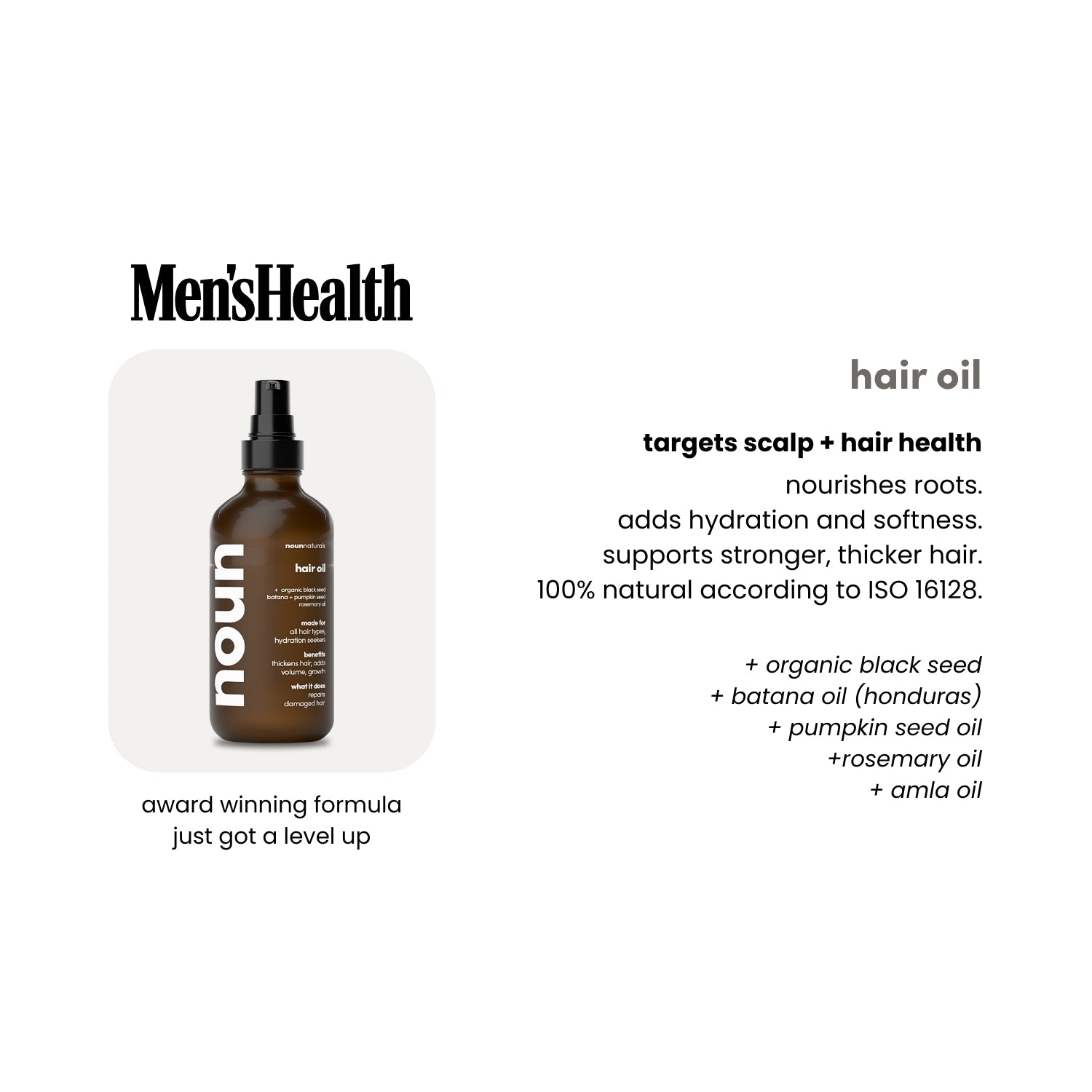 noun naturals best black seed hair oil by mens health
