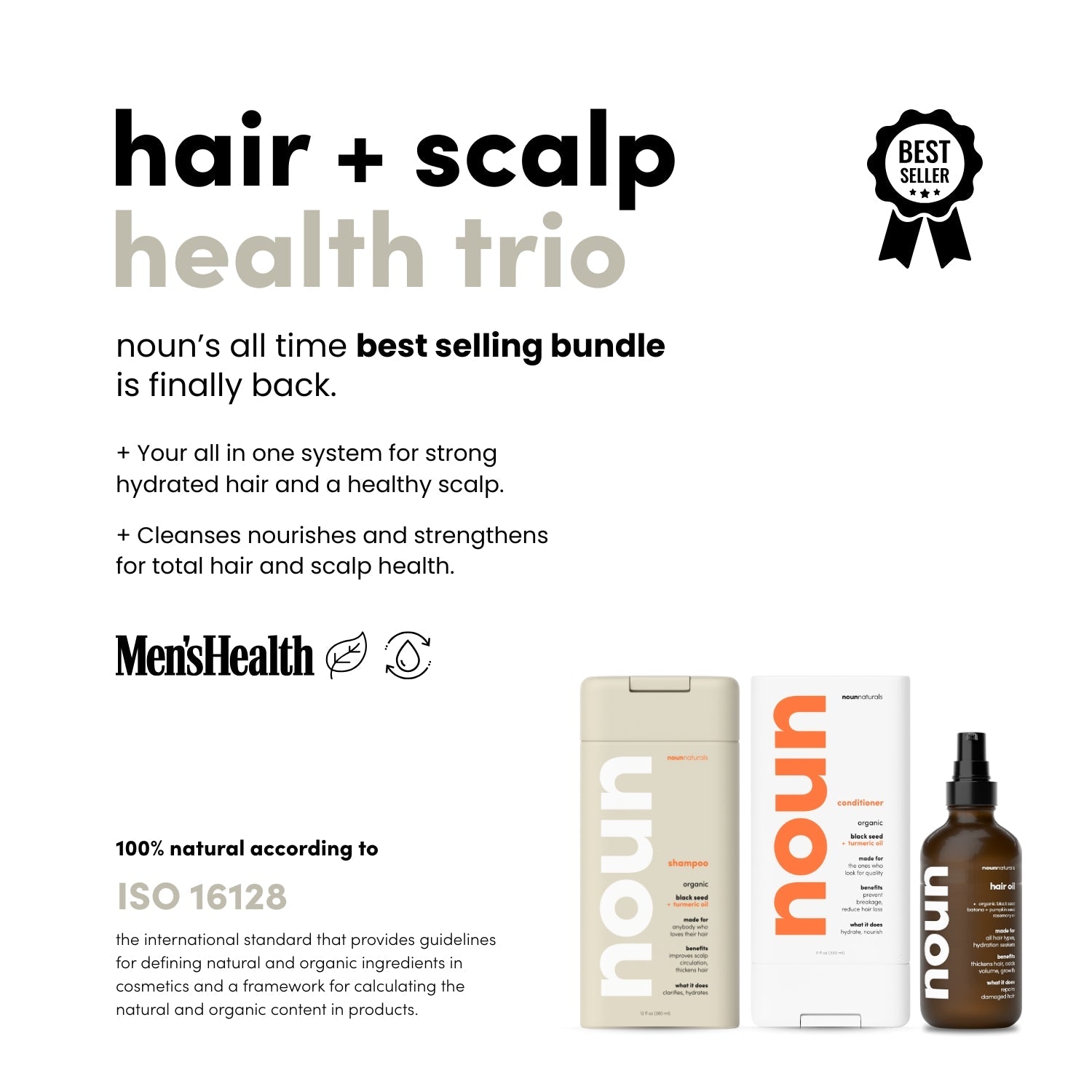 Hair Care Trio - Black Seed & Turmeric Shampoo, Deep Hydrating Conditioner, and Amla +Black seed + Batana + Pumpkin Seed & Rosemary Infused Hair Oil - Noun Naturals Habibi Oil - Habibi Life - Noun Beard Oil - Habibi Oil - Hair Growth Oil