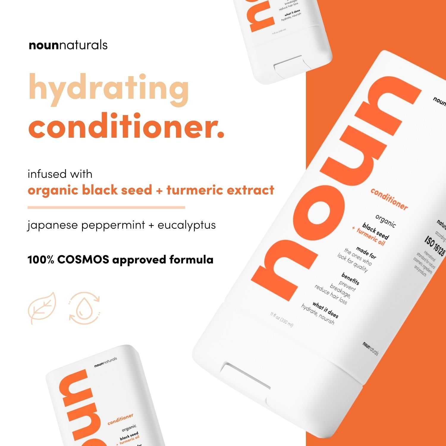 Organic Black Seed Hydrating Conditioner | 100% COSMOS Organic - Noun Naturals Habibi Oil - Habibi Life - Noun Beard Oil - Habibi Oil - Hair Growth Oil