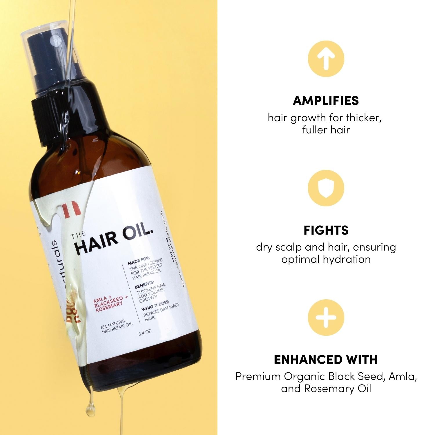 The Hair Oil - Noun Naturals Habibi Oil - Habibi Life - Noun Beard Oil -Blackseed Rosemary Hair oil Hair Growth Oil