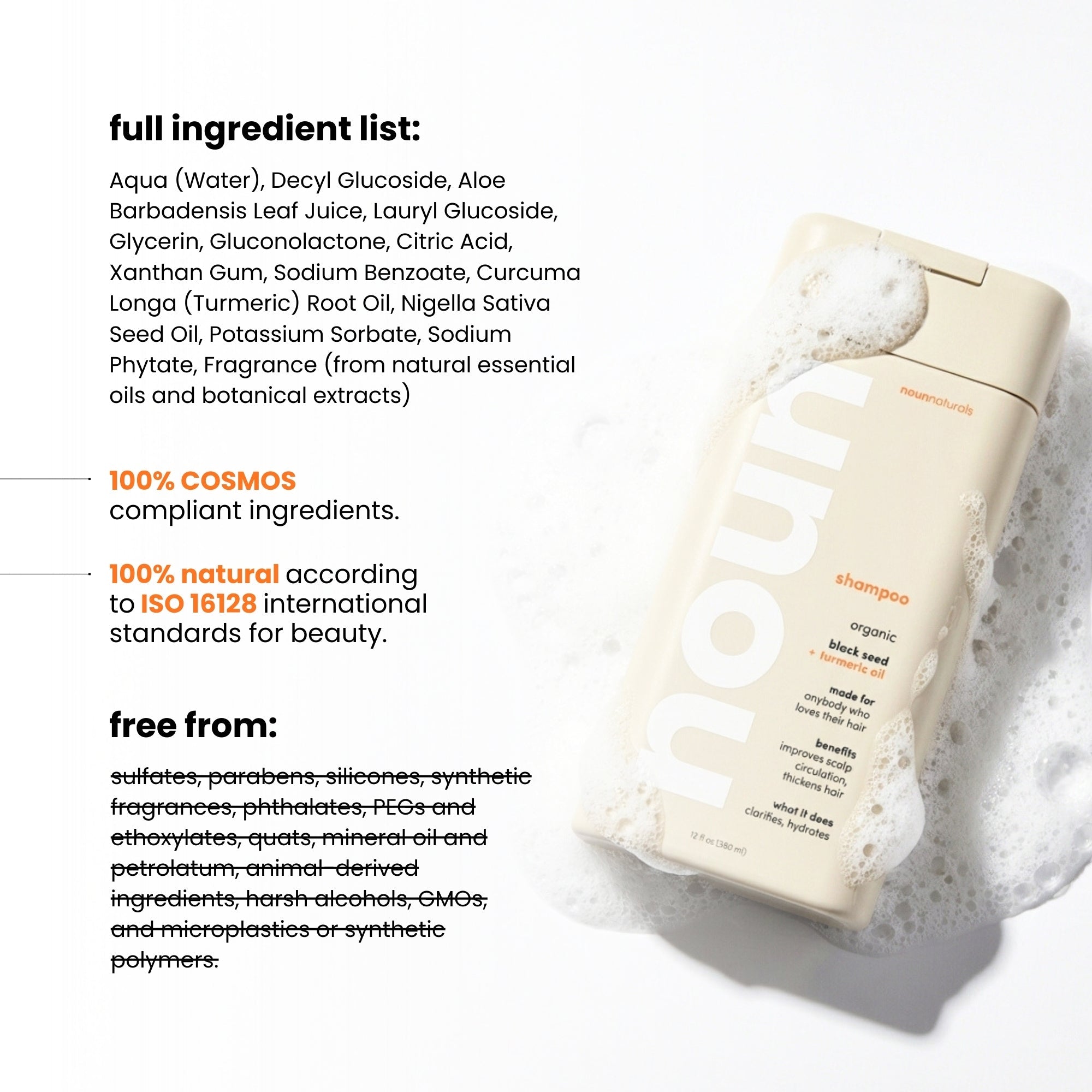 Black Seed & Turmeric Gentle Cleansing and Clarifying Shampoo for Daily Use - Noun Naturals Habibi Oil - Habibi Life - Noun Beard Oil - Habibi Oil - Hair Growth Oil