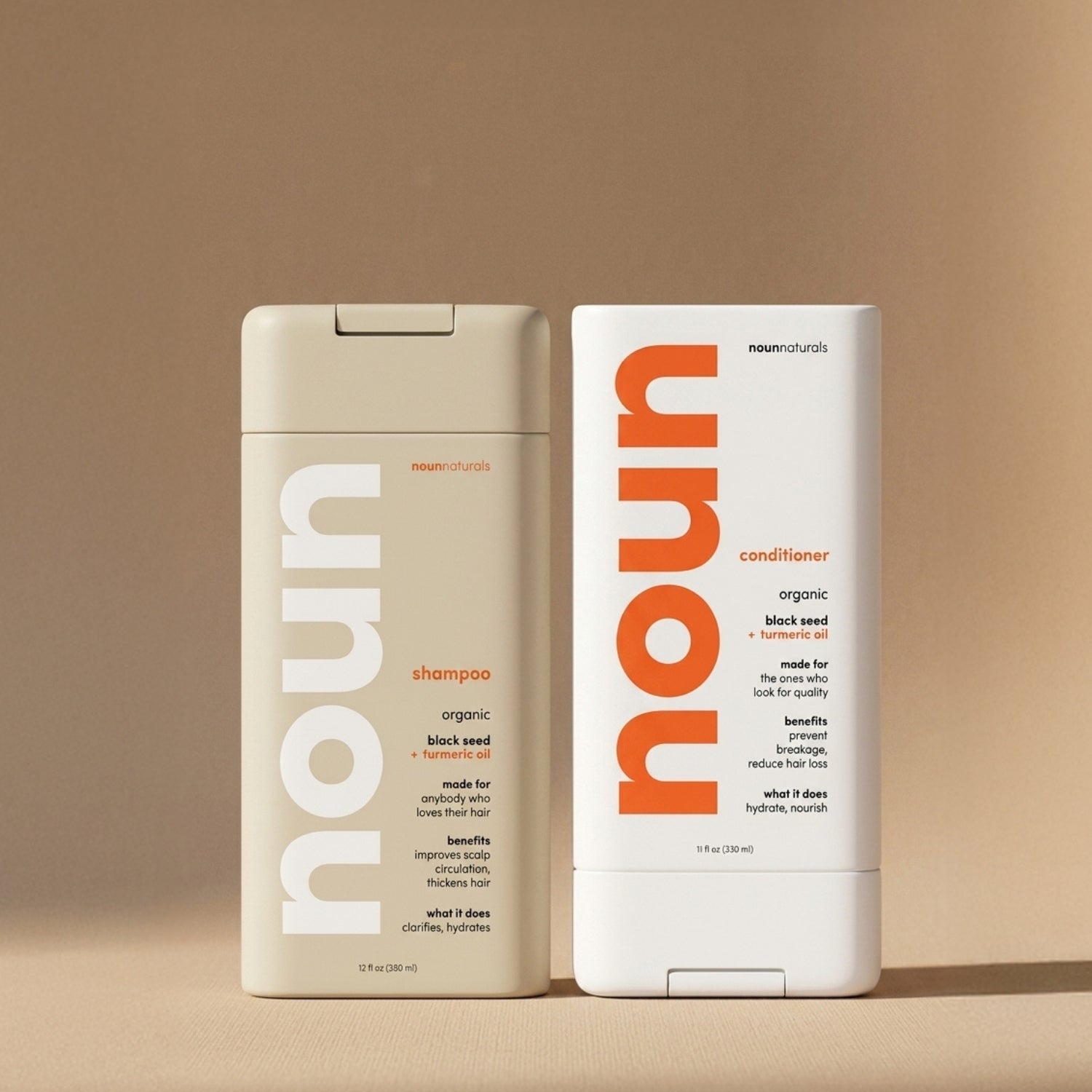 Black Seed & Turmeric Hero Duo – Gentle Cleansing Shampoo and Deep Hydrating Conditioner | 100% COSMOS Certified Ingredients - Noun Naturals Habibi Oil - Habibi Life - Noun Beard Oil - Habibi Oil - Hair Growth Oil