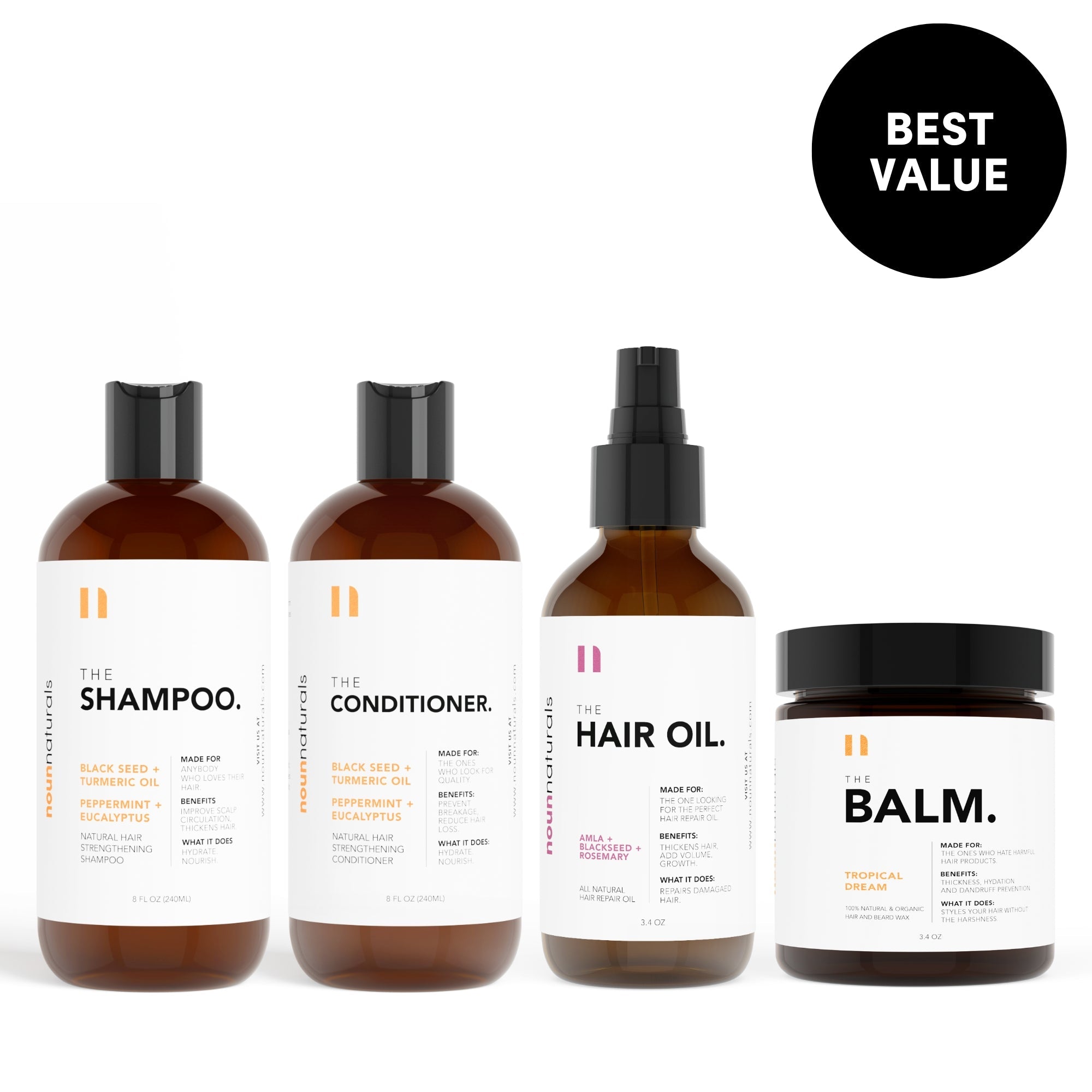 Hair Essentials Bundle - Noun Naturals Habibi Oil - Habibi Life - Noun Beard Oil - Habibi Oil - Hair Growth Oil